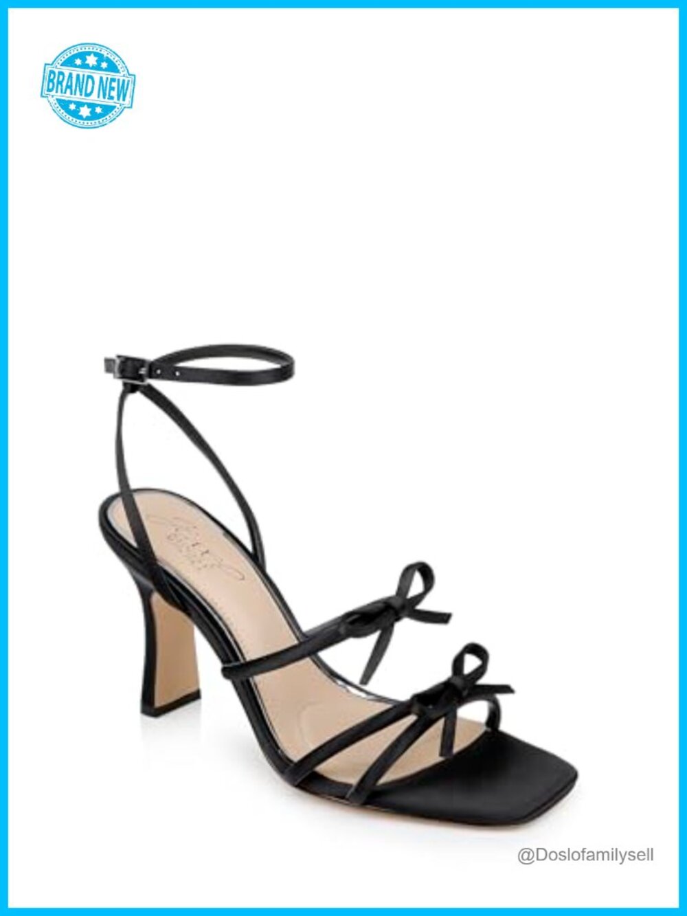 Kiyomi Delicate Sandal with Bow Straps - Faux Leather Stiletto Heel Ankle Strap